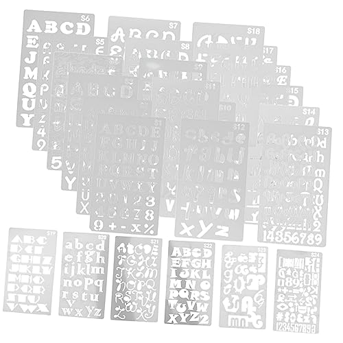 Veemoon 24 Stück Teiliges Alphabet Schablonen Wiederverwendbare Buchstaben Schablonen für Malen DIY Projekte und Scrapbooking Geeignet für Verschiedene Oberflächen und Kinderfreundlich von Veemoon