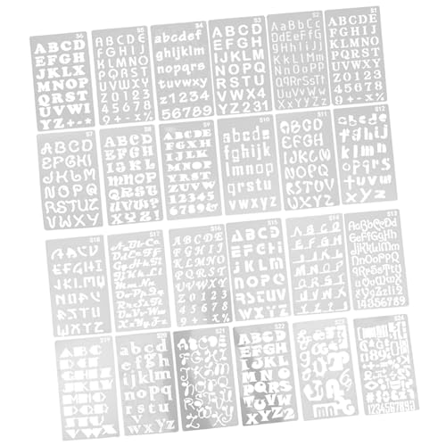 Veemoon 24 Stück Teiliges Buchstabenschablonen Pet DIY Malvorlagen für Scrapbooking Graffiti und Kunstprojekte Wiederverwendbare Schablonen für Kreative Bastelarbeiten von Veemoon