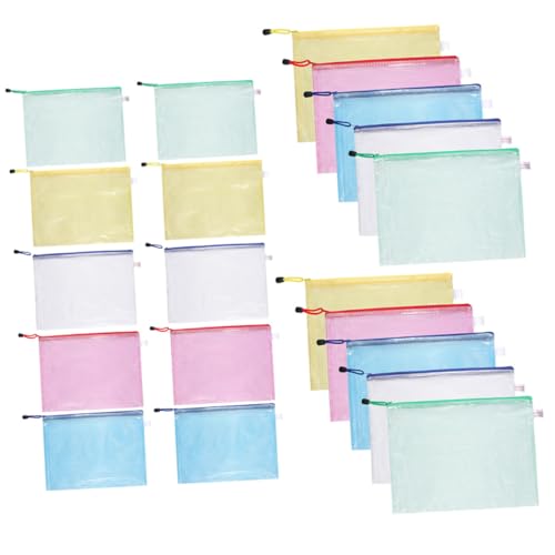 Veemoon 24 Stück Teiliges Mesh Zipper Organizer Transparente Langlebige Dokumententaschen mit Reißverschluss Große Kapazität für Schreibwaren und Kosmetik für Büro Schule und Reise Veemoon 24 Stück Teiliges Mesh Zipper Organizer Transparente Langlebige Dokumententaschen mit Reißverschluss Große Kapazität für Schreibwaren und Kosmetik für Büro Schule und Reise von Veemoon