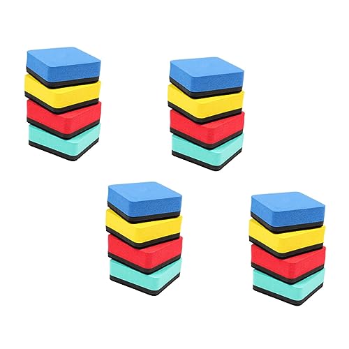 Veemoon 24 Stück quadratischer Whiteboard-Radierer kleine Tafel Radiergummis Schule whiteboardreiniger whiteboard zubehör magnetischer Trockenlöscher Praktische Whiteboard-Tücher Eva von Veemoon
