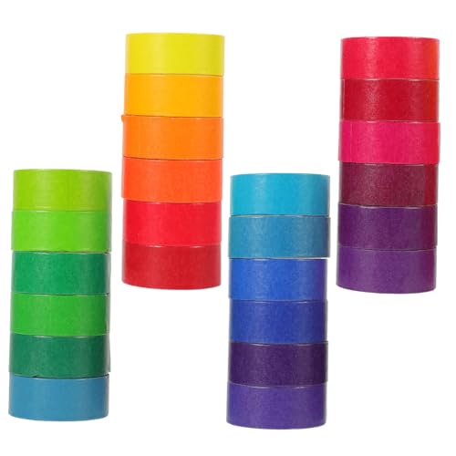 Veemoon 24Rollen DIY Washi Tape Bunte Bastelbänder für Scrapbooking Dekoration Tagebuch und Hochwertige Leicht Abreißbare Klebebänder ohne Rückstände von Veemoon