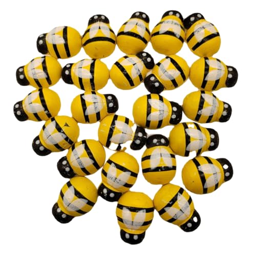 Veemoon 24Stücke Holz Bienen Dekorationen Handgefertigte Bienen Ornamente Für DIY Bastelprojekte Tablettdekoration Und Große Hölzerne Bienenfiguren von Veemoon
