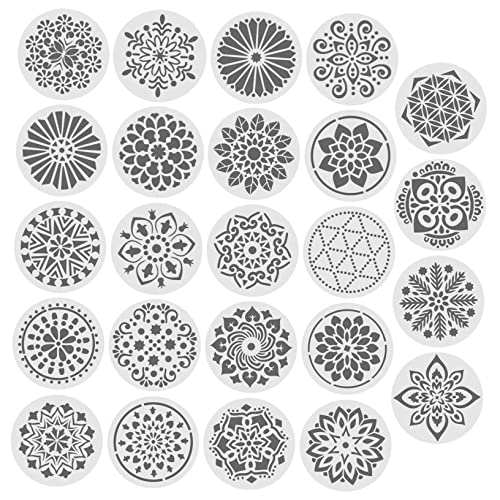 Veemoon 24Stücke Mandala Schablonen für Blumenmalerei Wiederverwendbare Malvorlagen für DIY Wandgestaltung für Holzschilder Wohnkultur und Festliche Dekoration Veemoon 24Stücke Mandala Schablonen für Blumenmalerei Wiederverwendbare Malvorlagen für DIY Wandgestaltung für Holzschilder Wohnkultur und Festliche Dekoration von Veemoon