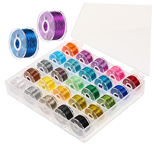 Veemoon 25 Rollen Stickgarn Naehstiche Goldfaden kreuzen Nähgarn embroidery kit embroidery set Embroidery Decoration Stickmaschinenfäden selber machen DIY Nähset Nähenvorräte Plastik von Veemoon