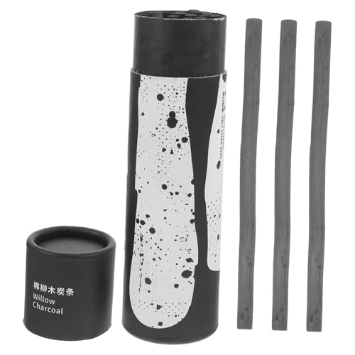 Veemoon 25 Stück Holzkohlestange Willow Charcoal Stifte Kunstbedarf Weidenholzkohle Professionelle Zeichenvorräte Malutensilien Mit Kohle Kohlestifte Zum Zeichnen Black Kohlenstoff von Veemoon