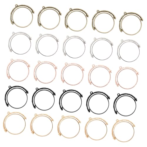 Veemoon 25 Stück Teiliges Drehbare Offene Legierungsrahmen Anhänger Rund DIY Schmuckzubehör für Halsketten Armbänder Ohrringe Kreative Bastelprojekte Langlebig Robust Veemoon 25 Stück Teiliges Drehbare Offene Legierungsrahmen Anhänger Rund DIY Schmuckzubehör für Halsketten Armbänder Ohrringe Kreative Bastelprojekte Langlebig Robust von Veemoon