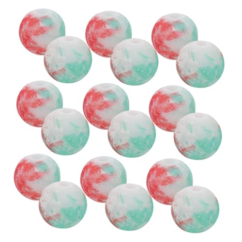 Veemoon 250 Stück Crackle Glasperlen Großes Loch Rund Glasperlen Für Schmuckherstellung DIY Armband Halskette Basteln Rosa Grün von Veemoon