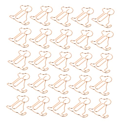 Veemoon 25Stücke Kreative Büroklammern Hund Design Roségoldene Tierformen für Lesezeichen Notizen und Dekoration im Büro Schule und Zuhause von Veemoon