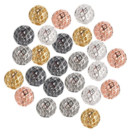 Veemoon 25Stücke Metallperlen für DIY Schmuckherstellung Handgemachte Kupferperlen Roségold für Armbänder Ohrringe und Mehr von Veemoon