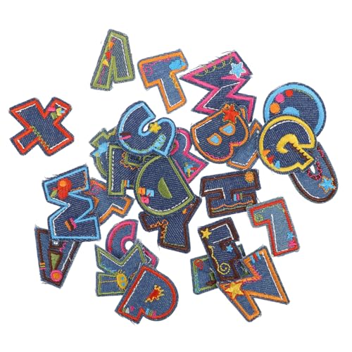 Veemoon 26 Bunte Alphabet Aufnäher Zum Aufbügeln Für Kleidung Gestickte Buchstaben Flicken Für Jeans Reparatur DIY Nähapplikationen Wärmeübertragungsbuchstaben Zubehör von Veemoon