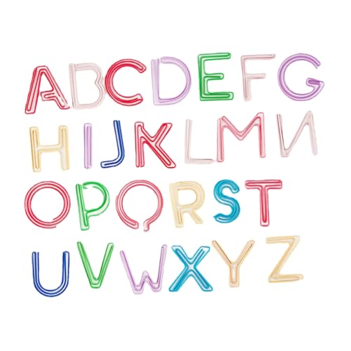 Veemoon 26 Stück Buntes Alphabet -lesezeichen Büroklammern Kleine Papierklammern Bindeklammern Aus Kunststoff Planer-lesezeichen Heftklammern Büroklammern Gefärbt Metall von Veemoon