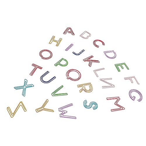Veemoon 26 Stück Teiliges Bunte Buchstaben Büroklammern Metall Clips für Notizen Scrapbooking und Kalender Praktische und Dekorative Heftklammern für Zuhause und Büro von Veemoon