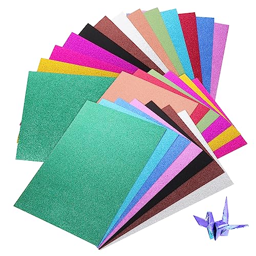 Veemoon 26Blätter Glitzerpapier Verschiedenen Farben Origami für DIY Bastelprojekte Glitzerndes Kartonpapier für Erwachsene von Veemoon