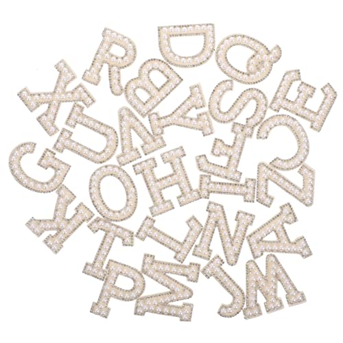 Veemoon 26Stücke Teiliges Patches Selbstklebende Alphabet Aufnäher zum Aufbügeln für DIY Kleidung Schuhe und Kunsthandwerk Weiße Perlen Design Dekorative Nähflecken Veemoon 26Stücke Teiliges Patches Selbstklebende Alphabet Aufnäher zum Aufbügeln für DIY Kleidung Schuhe und Kunsthandwerk Weiße Perlen Design Dekorative Nähflecken von Veemoon