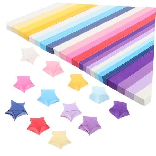 Veemoon 2700 Stück Teiliges Origami Papier Sterne Farbige Faltstreifen mit Farbverläufen Bunte Sternpapierstreifen für DIY Dekoration Basteln mit Kindern und Familien Kreative Handarbeit von Veemoon