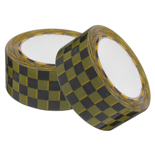 Veemoon 2Rollen Dekoratives Klebeband im Schachbrettmuster Vielseitiges Paketband für Verpackungsbedürfnisse Retro Minimalistisches Design Hohe Tragfähigkeit für DIY Projekte von Veemoon