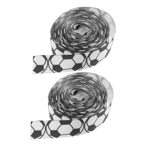 Veemoon 2Rollen Fußball Geschenkband DIY Bastelband für Geschenkverpackung Dekoration für Partys Kuchen und Bouquets Langlebig und Vielseitig Einsetzbar von Veemoon