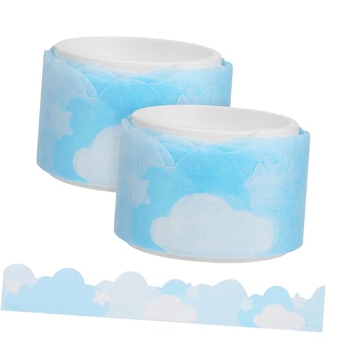 Veemoon 2Rollen Washi Tapes Dekoratives Klebeband mit Wolkenmuster Dünnes Washi Tape für Scrapbook und Journaling DIY Bastelband für Kreative Projekte von Veemoon