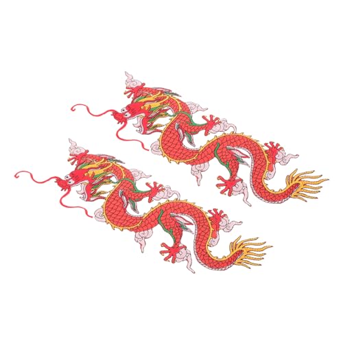 Veemoon 2Stücke Dragon Design Bügelpatches Kompakte Dekorative Aufnäher für Kleidung und Hüte für DIY Projekte Elegant und Vielseitig Einsetzbar von Veemoon