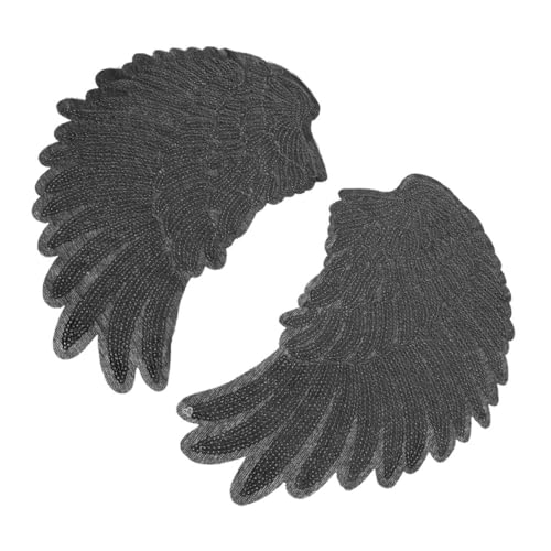 Veemoon 2Stücke Engel Applikationen Mit Pailletten Glitzer Aufnäher Für DIY Kleidung Gestickte Abzeichen Zum Aufbügeln Mittlere Schwarze Patches Für Projekte Veemoon 2Stücke Engel Applikationen Mit Pailletten Glitzer Aufnäher Für DIY Kleidung Gestickte Abzeichen Zum Aufbügeln Mittlere Schwarze Patches Für Projekte von Veemoon