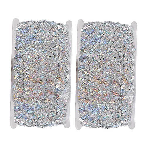 Veemoon 2Stücke Glitzernde Paillettenbänder für DIY Kleidung Handgefertigtes Zubehör Dekorative Paillettenborte für Bastelprojekte Veemoon 2Stücke Glitzernde Paillettenbänder für DIY Kleidung Handgefertigtes Zubehör Dekorative Paillettenborte für Bastelprojekte von Veemoon