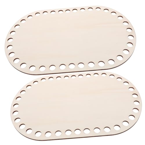 Veemoon 2Stücke Häkelkorbboden Natürlichem Holz DIY Basis für Taschen Anfänger und Fortgeschrittene und Leicht zu Verarbeiten von Veemoon