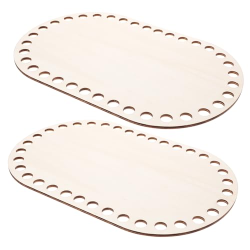 Veemoon 2Stücke Holz Häkelkorbbasen für DIY Korbweberei für Handtaschen Projekte und Langlebig und Basis für Ihre Strick von Veemoon