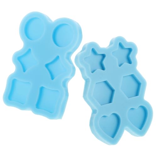 Veemoon 2Stücke Mini Stern Herz Silikonformen für DIY Ohrringe Epoxidharz Gießformen Bastelformen für Schlüsselanhänger und Schmuckherstellung Einfach zu Handhaben von Veemoon