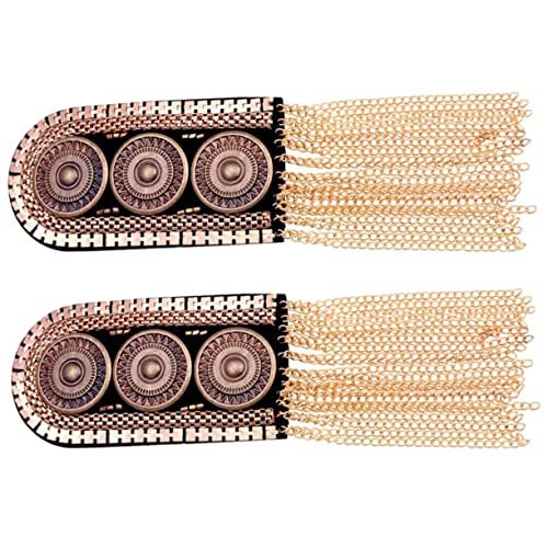 Veemoon 2Stücke Quasten Schulterklappen Abzeichen Goldene Epauletten für Exquisites Design Einfach zu Befestigen Vielseitig für Kleidung Schuhe und Hüte Veemoon 2Stücke Quasten Schulterklappen Abzeichen Goldene Epauletten für Exquisites Design Einfach zu Befestigen Vielseitig für Kleidung Schuhe und Hüte von Veemoon