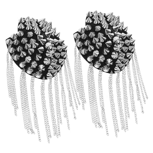 Veemoon 2Stücke Schulterklappen Mit Quasten Vintage Punk Epauletten Für Silberne Nieten Details Vielseitige Dekoration Für Kleidung Und Accessoires Veemoon 2Stücke Schulterklappen Mit Quasten Vintage Punk Epauletten Für Silberne Nieten Details Vielseitige Dekoration Für Kleidung Und Accessoires von Veemoon