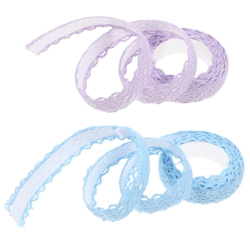Veemoon 2Stücke Selbstklebendes Spitzenband Vintage Baumwolle für DIY Hochzeitsdekoration Vielseitig Einsetzbar Elegantes Design Farben Helllila von Veemoon