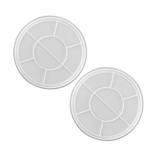 Veemoon 2Stücke Silikonform für Runde Aufbewahrungsschalen DIY Dessert Standform Wiederverwendbare Gießform für Snacks Früchte und Bastelprojekte von Veemoon