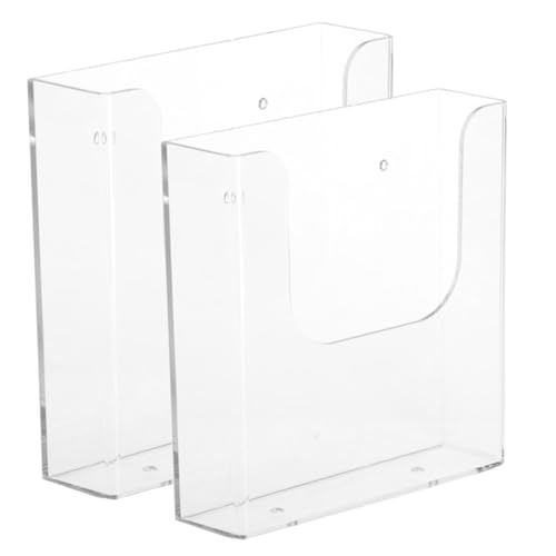 Veemoon 2Stücke Wandmontierter Dokumentenhalter Transparent Zeitschriftenständer für Robuster Organizer für Rechnungen Flexibles Design von Veemoon