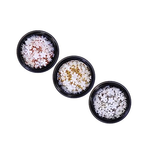 Veemoon 3 Boxen Mini Resin Flower Nail Decorations DIY Nagelschmuck für Schöne Maniküre Geeignet für Natürliche und Künstliche Nägel Hochwertiges Harz Einfache Anwendung Zufällige Farbe von Veemoon