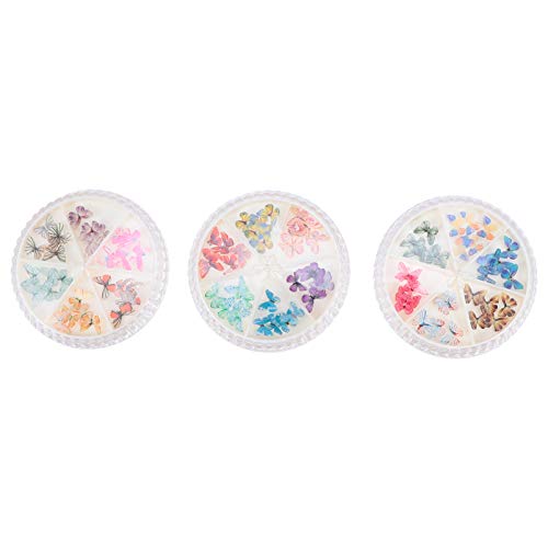 Veemoon 3 Boxen Schmetterlings Nagelaufkleber Boxen Nail Art Dekorationen für DIY Maniküre für Kreative Nageldesigns und Schmuckherstellung Leicht und Tragbar für und Nagelstudios von Veemoon