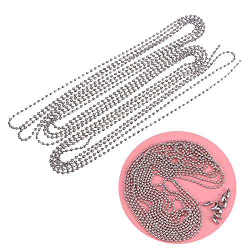 Veemoon 3 Perlenkette aus Edelstahl Kugelkette aus Stahl passende Steckverbinder Ball silberne Kugelkette Schlüssel Produkt Perlenkette mit Verbindungsstück Kugelkette aus Edelstahl Silver von Veemoon