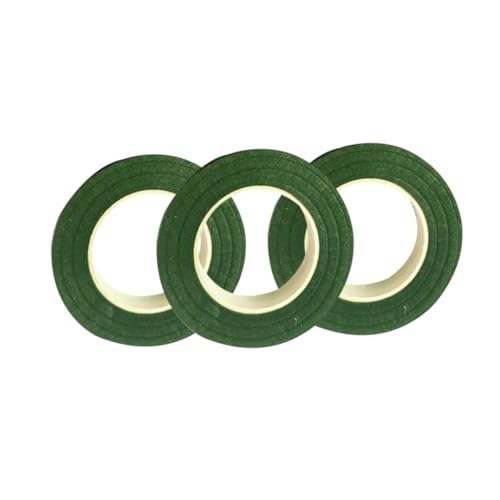 Veemoon 3 Rollen Blumenverpackungsband abklebeband Wickelband mit Blumenstiel grünes Blumenband Klebeband Green von Veemoon