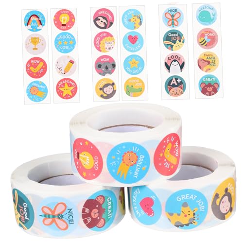 Veemoon 3 Rollen Cartoon Aufkleber Mehrzweck Belohnungssticker mit Selbstklebenden Motiven Lehrer Sticker für Klassenzimmer und Scrapbooking Bunte Sticker für Jungen und Mädchen Veemoon 3 Rollen Cartoon Aufkleber Mehrzweck Belohnungssticker mit Selbstklebenden Motiven Lehrer Sticker für Klassenzimmer und Scrapbooking Bunte Sticker für Jungen und Mädchen von Veemoon