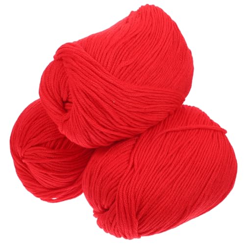 Veemoon 3 Rollen Milk Cotton Häkelgarn Weiches Hautfreundliches Baumwollgarn Vielseitig für Kleidung Accessoires Kinderdecken Dekoratives Stricken und Bastelprojekte Langlebig und Einfach von Veemoon