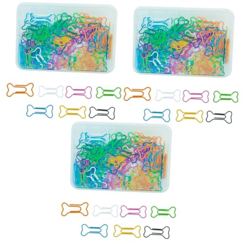 Veemoon 3 Sätze Bunte Knochenpapierklammer Skelett Büroklammern Klein Farbe Entzückende Papierklammern Farbpapierclips Mini Büroklammern Gefärbt Büroklammern Sortiert Metall 100 Stück * 3 von Veemoon