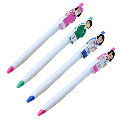 Veemoon 3 Sätze Bunte Kugelschreiber Mit Clip Lustige Cartoon Krankenschwester Motive Druckmechanisch Glattes Schreibgefühl Kunststoff Als Für Büro Schule Alltag 4 Stück * 3 von Veemoon