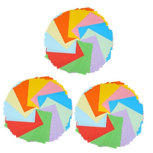 Veemoon 3 Sätze Buntes Origami Farbpapiere Kinderhandwerk Farbpapier Zum Basteln Kunsthandwerk Zeichnung Farbiges Origami-papier Ausgefallenes Origami -papier Kartonpapier 100 Blätter * 3 von Veemoon