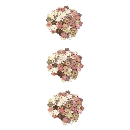 Veemoon 3 Sätze Holzknöpfe Blumen- Dekoration Kleiderknopf Retro Knopfverzierung Knöpfe Nähen Knöpfe Für Kleidung Weiß Geformt Herstellung Diy-taste Hölzern Bunt 100 Stück * 3 von Veemoon