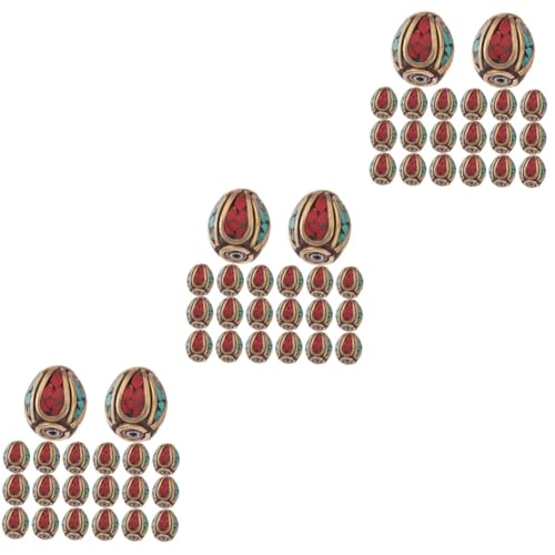 Veemoon 3 Sätze Nepal Handmade Buddha Perlen Messing Schmuck Spacer Perlen Für Diy Armbänder Und Buddhistische Bastelprojekte Für Kreative Schmuckherstellung 20 Stück * 3 von Veemoon