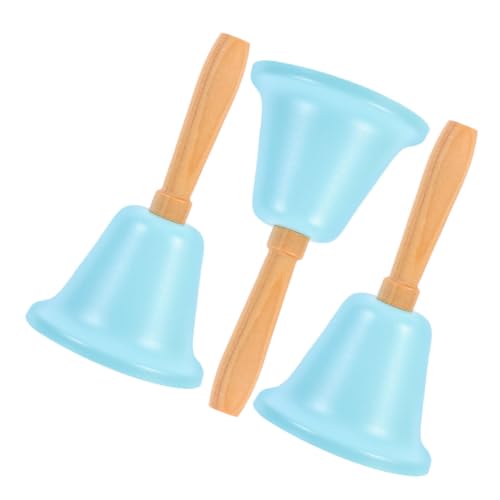 Veemoon 3 Stück Handklingel Glocke tischglocke tischklingel Klingelglocke Die Glöckchen zum Basteln von Weihnachtsglocken Handklingel aus Metall Klingel für Schreibtisch Eisen Sky-blue von Veemoon