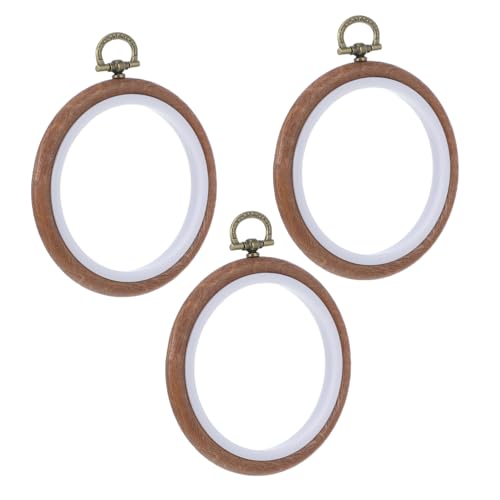 Veemoon 3 Stück Imitierter Holz Stickring für Kreuzstich und Diy Projekte Runde Struktur für Kreative Handarbeit und Elegantes Wohndesign von Veemoon