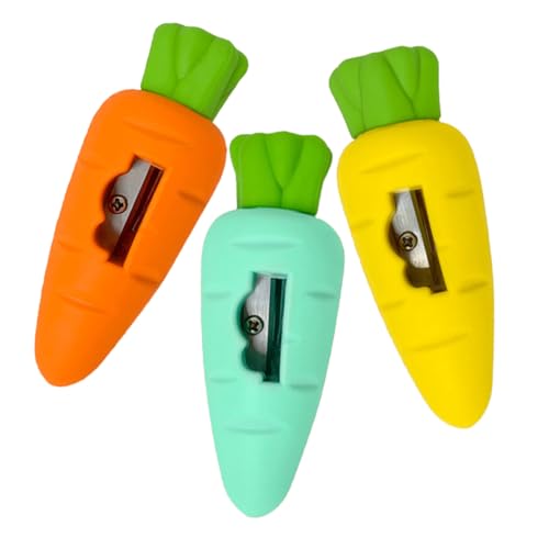 Veemoon 3 Stück Karotten anspitzer mit Radiergummi Bunte Mini bleistiftspitzer für Tragbar Manuell als Partygeschenk Schulbedarf Praktische Schreibwaren für Schüler Veemoon 3 Stück Karotten anspitzer mit Radiergummi Bunte Mini bleistiftspitzer für Tragbar Manuell als Partygeschenk Schulbedarf Praktische Schreibwaren für Schüler von Veemoon