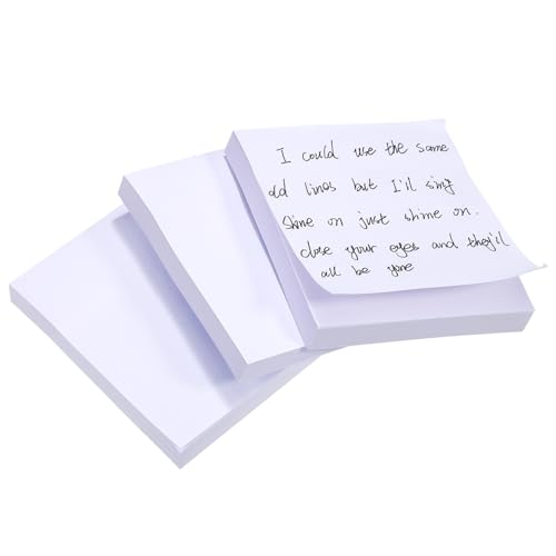 Veemoon 3 Stück Quadratische Selbstklebende Notizzettel Kleine Weiße Haftnotizen Glattes Schreibpapier Tragbare Memo Pads für Büro Schule und Zuhause Einfach zu Schreiben und Lesen von Veemoon