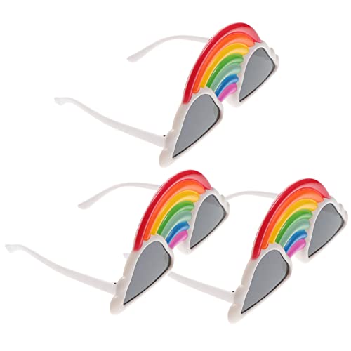 Veemoon 3 Stück Regenbogen Wolkenbrille Lustige Partybrillen für Karneval Cosplay Festivals Einzigartige Fotorequisiten für Unvergessliche Feiern von Veemoon