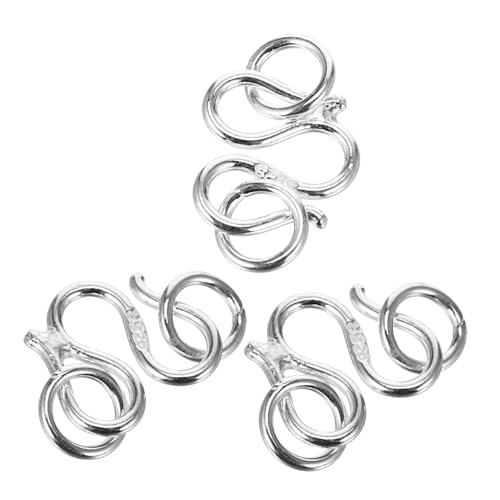 Veemoon 3 Stück Silber Schmuckverschluss Mittelgroßer DIY Kettenverschluss mit Doppelbügel Vielseitiger Armband Halskettenverbinder Einfach zu Montierender Sicherer Verschluss für Veemoon 3 Stück Silber Schmuckverschluss Mittelgroßer DIY Kettenverschluss mit Doppelbügel Vielseitiger Armband Halskettenverbinder Einfach zu Montierender Sicherer Verschluss für von Veemoon